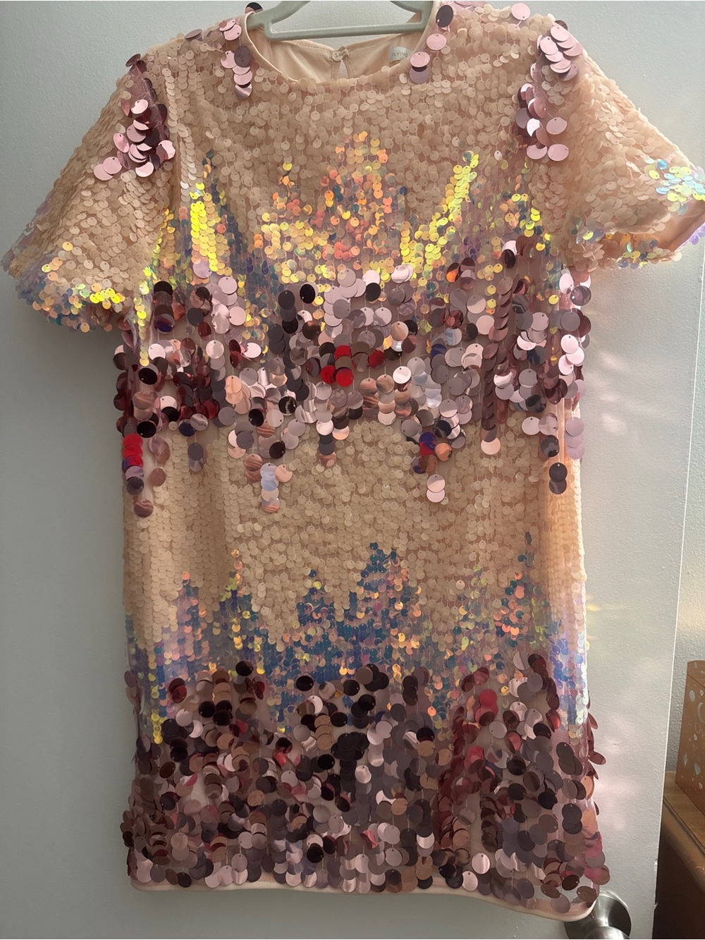 Flying Tomato Sequin Dress in Blush Pink and Rose Gold